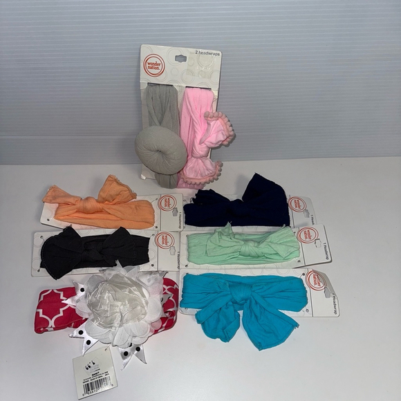 Lot of 8 Baby Girls NEW NWT Headbands One Size Multi-color - Picture 2 of 6